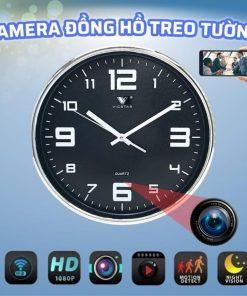 Camera đồng hồ treo tường Wifi F8 xem từ xa quay phim 4K siêu rõ nét
